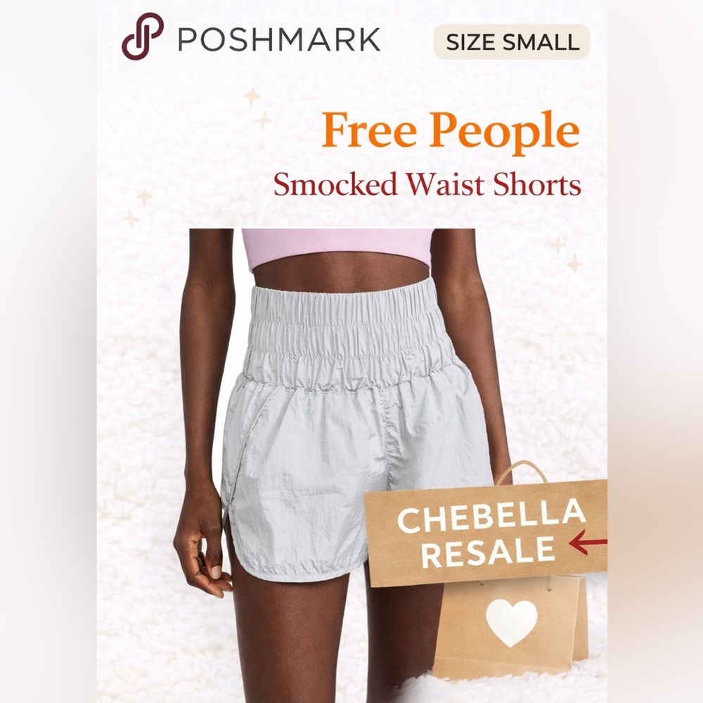 Free People The Way Home high waisted Smocked Waist Shorts in optic white size S